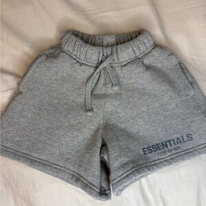 Essentials Heather Gray Drawstring Shorts